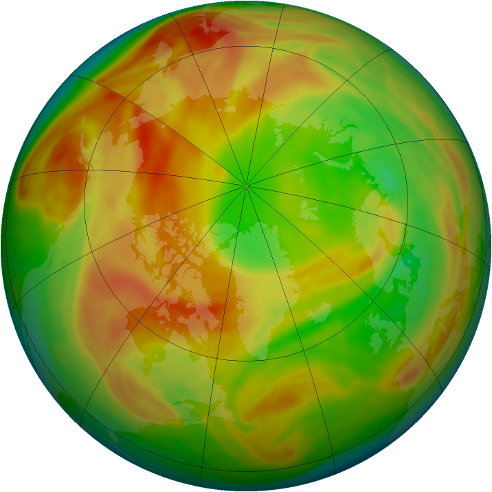Arctic ozone map for 05 April 2007